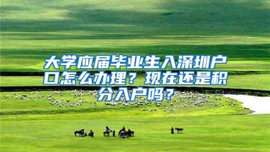 大学应届毕业生入深圳户口怎么办理？现在还是积分入户吗？