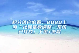 积分落户必看：2020上海“社保基数调整”系统已开放！上图+流程