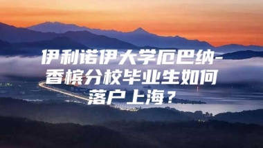 伊利诺伊大学厄巴纳-香槟分校毕业生如何落户上海？