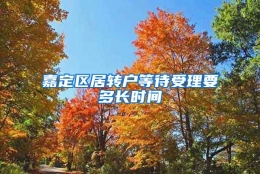 嘉定区居转户等待受理要多长时间