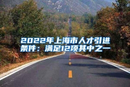 2022年上海市人才引进条件：满足12项其中之一