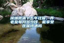 深圳缴满十五年社保，养老金每月多少钱，能享受医保待遇吗