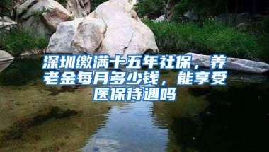 深圳缴满十五年社保，养老金每月多少钱，能享受医保待遇吗