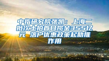 中指研究院张凯：上海二批次土拍首日揽金355亿元 落户优惠政策起助推作用