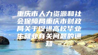 重庆市人力资源和社会保障局重庆市财政局关于促进高校毕业生就业有关问题的通知