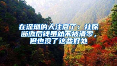 在深圳的人注意了：社保断缴后钱虽然不被清零，但也没了这些好处