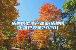 成都博士落户政策(成都博士落户政策2020)