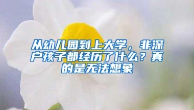 从幼儿园到上大学，非深户孩子都经历了什么？真的是无法想象