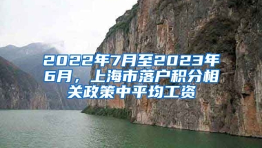 2022年7月至2023年6月，上海市落户积分相关政策中平均工资