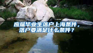 应届毕业生落户上海条件，落户要满足什么条件？