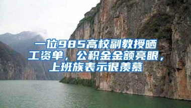 一位985高校副教授晒工资单，公积金金额亮眼，上班族表示很羡慕