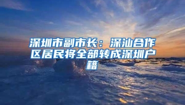 深圳市副市长：深汕合作区居民将全部转成深圳户籍