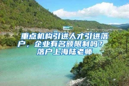 重点机构引进人才引进落户，企业有名额限制吗？ 落户上海陆老师