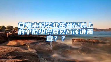 自考本科毕业生登记表上的单位组织意见应该谁盖章？？