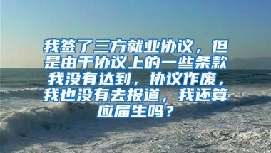 我签了三方就业协议，但是由于协议上的一些条款我没有达到，协议作废，我也没有去报道，我还算应届生吗？