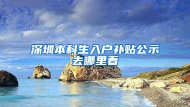 深圳本科生入户补贴公示去哪里看