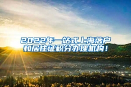 2022年一站式上海落户和居住证积分办理机构！