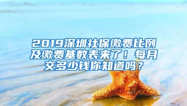 2019深圳社保缴费比例及缴费基数表来了！每月交多少钱你知道吗？