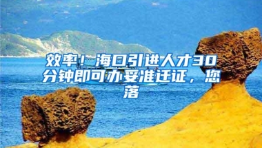 效率！海口引进人才30分钟即可办妥准迁证，您落