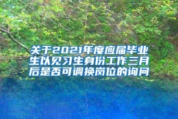 关于2021年度应届毕业生以见习生身份工作三月后是否可调换岗位的询问