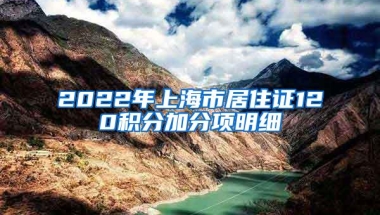 2022年上海市居住证120积分加分项明细