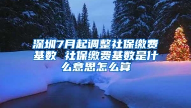 深圳7月起调整社保缴费基数 社保缴费基数是什么意思怎么算