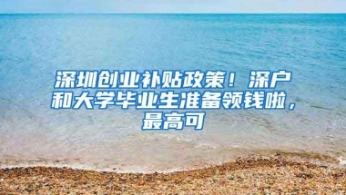 深圳创业补贴政策！深户和大学毕业生准备领钱啦，最高可