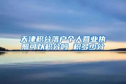 天津积分落户个人营业执照可以积分吗 积多少分