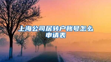 上海公司居转户账号怎么申请表