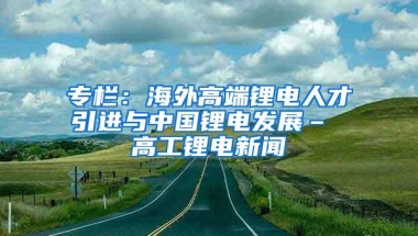 专栏：海外高端锂电人才引进与中国锂电发展– 高工锂电新闻