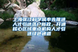 上海张江科学城率先推进人才引进落户新政，开通核心区域重点机构人才引进绿色通道