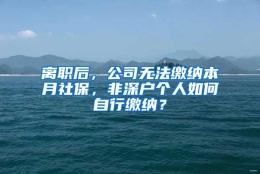 离职后，公司无法缴纳本月社保，非深户个人如何自行缴纳？