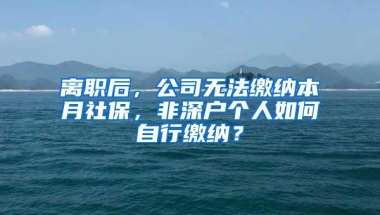 离职后，公司无法缴纳本月社保，非深户个人如何自行缴纳？