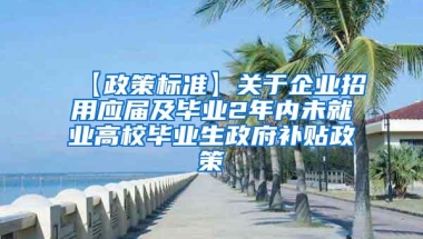 【政策标准】关于企业招用应届及毕业2年内未就业高校毕业生政府补贴政策