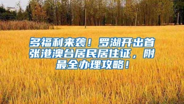 多福利来袭！罗湖开出首张港澳台居民居住证，附最全办理攻略！