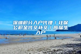 深圳积分入户代理／社保公积金代交补交／应届生入户