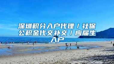 深圳积分入户代理／社保公积金代交补交／应届生入户