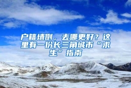 户籍墙倒，去哪更好？这里有一份长三角城市“求生”指南