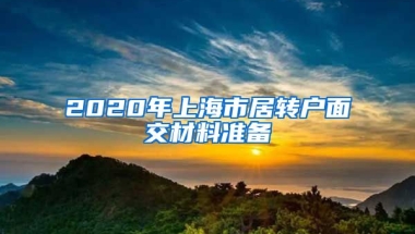 2020年上海市居转户面交材料准备