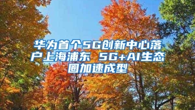 华为首个5G创新中心落户上海浦东 5G+AI生态圈加速成型