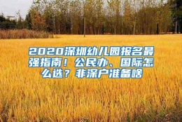 2020深圳幼儿园报名最强指南！公民办、国际怎么选？非深户准备啥