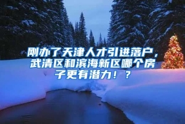 刚办了天津人才引进落户，武清区和滨海新区哪个房子更有潜力！？