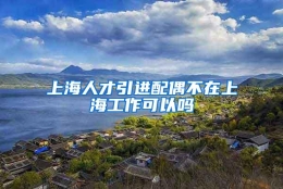 上海人才引进配偶不在上海工作可以吗