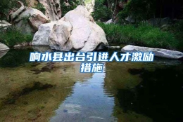 响水县出台引进人才激励措施