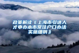 政策解读《上海市引进人才申办本市常住户口办法实施细则》