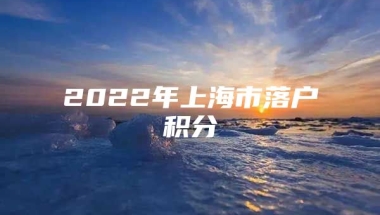 2022年上海市落户积分