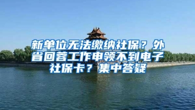 新单位无法缴纳社保？外省回蓉工作申领不到电子社保卡？集中答疑