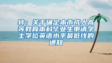 转：关于确定本市成人高等教育本科毕业生申请学士学位英语水平最低线的通知