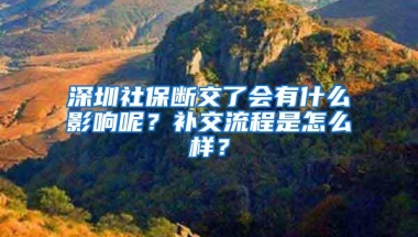 深圳社保断交了会有什么影响呢？补交流程是怎么样？