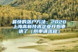 最快的落户方法，2020上海高新技术企业开始申请了（附申请流程）